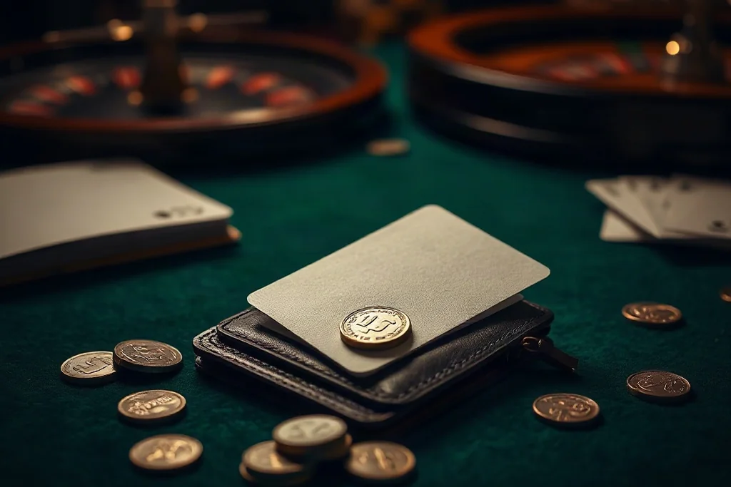 Smartphone displaying a successful payment confirmation screen next to a wallet